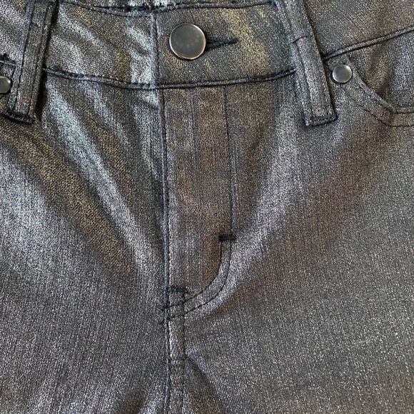 METAPHOR BLACK METALLIC SKINNY JEANS 4 - Picture 7 of 9